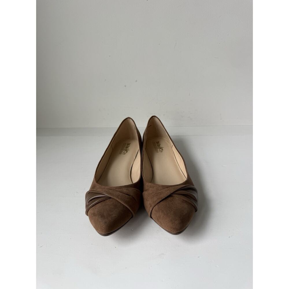 Coach & Four Ballet Flats Womens 8 Beige Bow Pointed Toe Slip On Casual Comfort - Picture 3 of 8